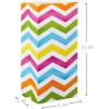 Hallmark Solid Color Party Favor and Wrapped Treat Bags (30 Ct., 5 Each of Blue, Red, Green, Yellow, Orange, Pink) for Birthdays, Baby Showers, Kids Crafts and Activities, May Day, Care Packages(Chevron  Polka Dots  Vertical Stripes)