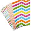 Hallmark Solid Color Party Favor and Wrapped Treat Bags (30 Ct., 5 Each of Blue, Red, Green, Yellow, Orange, Pink) for Birthdays, Baby Showers, Kids Crafts and Activities, May Day, Care Packages(Chevron  Polka Dots  Vertical Stripes)