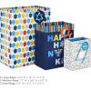 Hallmark Tree of Life Hanukkah Wrapping Paper with Cutlines on Reverse (3 Rolls: 120 Sq. Ft. Total) Blue and Gold Star of David, Menorahs, Candles, Dreidels(1 Count (Pack of 8))
