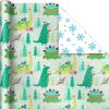 Hallmark Trendy Reversible Christmas Wrapping Paper for Kids (3 Rolls: 120 sq. ft. ttl) Dinosaurs, Koalas, Polar Bears, Penguins, Camels, Zebras, Stripes(Dinosaurs  Koalas  Polar Bears  Penguins  Camels  Zebras  Stripes)