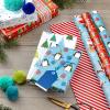 Hallmark Trendy Reversible Christmas Wrapping Paper for Kids (3 Rolls: 120 sq. ft. ttl) Dinosaurs, Koalas, Polar Bears, Penguins, Camels, Zebras, Stripes(Penguins  Santa  Trees  Stripes  Snowflakes  “Merry Christmas”)