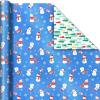 Hallmark Trendy Reversible Christmas Wrapping Paper for Kids (3 Rolls: 120 sq. ft. ttl) Dinosaurs, Koalas, Polar Bears, Penguins, Camels, Zebras, Stripes(Snowmen  Stripes  Trees  Skiing Santa  Zebras  Hedgehogs  Penguins)