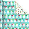 Hallmark Trendy Reversible Christmas Wrapping Paper for Kids (3 Rolls: 120 sq. ft. ttl) Dinosaurs, Koalas, Polar Bears, Penguins, Camels, Zebras, Stripes(Vibrant Brights  Stripes  Trees  Ornaments  Polka Dots)