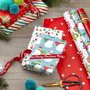 Hallmark Trendy Reversible Christmas Wrapping Paper for Kids (3 Rolls: 120 sq. ft. ttl) Dinosaurs, Koalas, Polar Bears, Penguins, Camels, Zebras, Stripes(Vibrant Brights  Stripes  Trees  Ornaments  Polka Dots)