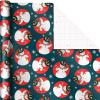 Hallmark Vintage Christmas Wrapping Paper Cut Lines on Reverse (3 Rolls: 120 sq. ft. ttl) Dancing Santas, Classic Snowman, “Merry, Jolly, Happy, Peace”(Christmas Wrapping Paper)
