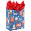 Hallmark Wrap 13″ Large Gift Bag with Tissue Paper, 130, Orange, Blue, Green, Black(Rad Dad  Best Dad Ever)