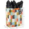 Hallmark Wrap 13″ Large Gift Bag with Tissue Paper, 130, Orange, Blue, Green, Black(Your Day  Your Way)