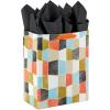 Hallmark Wrap 13″ Large Gift Bag with Tissue Paper, 130, Orange, Blue, Green, Black(Your Day  Your Way)