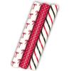 Hallmark Wrapping Paper Mini Rolls, 3-Pack (Stripes, Wildflowers, Pink Polka Dots) for Birthdays, Mother’s Day, Bridal Showers, Any Occasion – 45 Sq. Ft. Total(Bows  Stripes  Polka Dots)