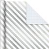 Hallmark Wrapping Paper Rolls for Weddings, Bridal Showers, Birthdays – Silver and White Gift Wrap Paper (Set of 3 Rolls: 105 sq. ft. ttl.) Polka Dots, Stripes, Geometric Shapes(Metallic White and Silver)