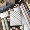 Hallmark Wrapping Paper with Cutlines on Reverse (6 Rolls: 180 Sq. Ft. Total) White and Silver Stripes, Mint Green, Gold Hearts and Flowers for Weddings, Bridal Showers, Birthdays(Silver  Pink  Navy  Mint  Gold)