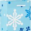Image Arts 5″ Small Gift Bags Bulk (10 Blue and White Bags, Snowflakes, Stripes, Snowmen, Polka Dots) for Kids, Coworkers, Gift Cards, Party Favors(Snowflakes  Dots  Snowman  Stripes)