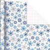 Image Arts Blue Christmas Wrapping Paper with Cut Lines on Reverse (4 Rolls: 120 sq. ft. ttl) Snowmen, Snowflakes, Blue and White Stripes(Snowman  Snowflakes  Stripes)