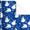 Image Arts Blue Christmas Wrapping Paper with Cut Lines on Reverse (4 Rolls: 120 sq. ft. ttl) Snowmen, Snowflakes, Blue and White Stripes(Snowman  Snowflakes  Stripes)