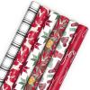Scotch Magic Greener Tape and Hallmark Recyclable Christmas Wrapping Paper Rolls (12 Rolls of Tape with Set of 6 Gift Wrap Rolls) Red and Green, Deer, Mittens, Citrus, Quilt, Plaid