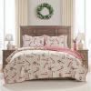 Hallmark – Full/Queen Quilt, 3-Piece Holiday Quilt Set with Shams, Reversible Quilt (Multi Candy Canes, Full/Queen)(Candy Canes)
