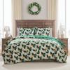 Hallmark – Full/Queen Quilt, 3-Piece Holiday Quilt Set with Shams, Reversible Quilt (Multi Candy Canes, Full/Queen)(Green Poinsettia)