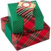 Hallmark 0005XBC1126 Holiday Set of 3 with Wrap Bands for Christmas, Hanukkah, Weddings Small Gift Boxes, Paper, Metallic Rose Gold Silver, Trees, Snowflakes(Stripes  Dots  Plaid)