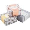 Hallmark 0005XBC1126 Holiday Set of 3 with Wrap Bands for Christmas, Hanukkah, Weddings Small Gift Boxes, Paper, Metallic Rose Gold Silver, Trees, Snowflakes(White Silver  Gold  Rose Gold)
