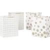 Hallmark 13″ Christmas Gift Bags (4 Large White Bags: Gold Snowflakes, Gold Plaid) for Holiday Parties, Winter Weddings, Bridal Showers