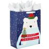 Hallmark 13″ Large Christmas Gift Bag with Tissue Paper and Gift Tag (Traditional Santa Claus) for Kids, Adults, Friends, Family(Polar Bear)