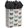 Hallmark 13″ Large Gift Bag with Tissue Paper (Butterflies, Mint Green, Pink, Black) for Easter, Mother’s Day, Bridal Showers, Baby Showers, Birthdays(Butterflies)