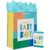 Hallmark 15″ Extra Large Baby Gift Bag with Tissue Paper (Woodland Animals) for Baby Showers, New Parents and More(Welcome Baby Boy)