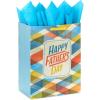 Hallmark 17″ Extra Large Father’s Day Gift Bag with Tissue Paper (Orange, Yellow, Blue Plaid) for Dads, Grandpas, Uncles(Plaid)