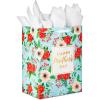 Hallmark 17″ Extra Large Mother’s Day Gift Bag with Tissue Paper (Red Roses, Green Foliage, Bright Blue) for Mom, Grandma, Nana, New Mother(Light Blue Floral)