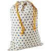 Hallmark 19″ Large Canvas Bag with Yellow Drawstring (Ivory and Blue) for Birthdays, Baby Showers, Father’s Day(Ivory and Blue)