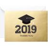Hallmark 2025 Bulk Graduation Thank You Cards, Black and Gold (40 Count with Envelopes) for Grad Announcements, Invitations, Thanks(2019 Grad)