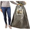 Hallmark 56″ Large Plastic Gift Bag (Gold Love, White Flowers) for Engagement Parties, Bridal Showers, Weddings and More