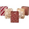Hallmark 6″ Small Holiday Gift Bag Set (Pack of 5; Red, White and Kraft) Snowflakes, Stripes, Merry (5XGB1798)(Small)