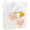 Hallmark 7″ Medium Horizontal Gift Bag with Tissue Paper (Happy Ever After) for Weddings, Engagements, Bridal Showers(Happily Ever After)