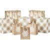 Hallmark Assorted Christmas Gift Bags, Recyclable Kraft Brown with Snowflake, Plaid and Trees (8 Bags: 3 Small 6″, 3 Medium 9″, 2 Large 13″) for Holiday Parties, Hanukkah, Winter Weddings(Snowflake  Plaid  Christmas Trees)