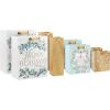 Hallmark Assorted Glittery Gold Christmas Gift Bags (8 Bags: 2 Small 6″, 2 Medium 9″, 2 Large 13″, 2 Bottle 13″) Angels, Mint Green, Leaves, Happy Holidays(Angels  Mint Green  Leaves  “Happy Holidays”)