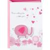 Hallmark Baby Shower Card for Girl (Pink Elephant) Welcome New Baby Girl, Congratulations
