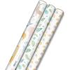 Hallmark Baby Shower Wrapping Paper Rolls – Pastel Gift Wrap Paper – Gender Neutral Clouds, ABCs, Bottles, Polka Dots, Blue, Gray Gingham (Set of 3 Rolls: 75 sq. ft. ttl.)(Animals  Greenery  Rainbows)
