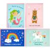 Hallmark Birthday Cards for Kids Assortment, 48 Cards with Envelopes (Dinosaurs, Sloths, Unicorns, Flamingos, Turtles, Sharks)(Mermaid and Unicorn)