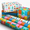 Hallmark Birthday Wrapping Paper Mini Rolls, 3-Pack (Rainbow Block Letters, Stripes, Exclamation Points) for Birthdays, Graduations, Celebrations, Any Occasion – 45 Sq. Ft. Total(Rainbow Block Letters  Stripes  Exclamation Points)