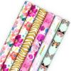 Hallmark Birthday Wrapping Paper Rolls – Colorful Gift Wrap Paper, Flowers, Cupcakes, Striped, Polka Dots (Set of 3 Reversible Rolls: 75 sq. ft. ttl.)(Watercolor Dots  Floral  Gold Zebra  Pastel Balloons  Butterflies)