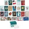 Hallmark Boxed Christmas Card Assortment with Keepsake Box (48 Cards and Envelopes) Angels, Santa, Penguins, New Year, Snowmen, Ornaments(Bulk Card Assortment Box)