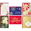Hallmark Boxed Christmas Cards Assortment, Gold Foil Classic (6 Designs, 36 Cards with Envelopes)(Holiday Classic Gold Foil Card Assortment)
