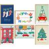 Hallmark Bulk Retro Christmas Card Assortment (40 Cards and 40 Envelopes) Pink and Green Ornaments, Mod Lettering, Vintage Santa Claus(Vintage Holidays)