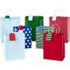 Hallmark Christmas Assorted Gift Bag Bundle with Mix-n-Match Gift Tags, Traditional (Pack of 7 : 3 Large 13″, 4 Medium Gift Bags 9″; 7 Gift Tags)(Chevron  Stripes  Dots)