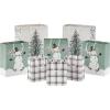 Hallmark Christmas Gift Bag Assortment (8 Bags: 3 Small 6″, 3 Medium 9″, 2 Large 13″) White and Sage Green with Rustic Snowman, Plaid, Evergreen Tree for Christmas, Winter Weddings, Birthdays(Sage Green Assortment)