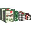 Hallmark Christmas Gift Bag Assortment, Traditional (Pack of 8 Gift Bags; 3 Small 6″, 3 Medium 9″, 2 Large 13″) Snowmen, Red Plaid, Kraft Stripes, “Joy” Wreath(Train  Trees  Buffalo Plaid  Santa)
