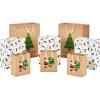 Hallmark Christmas Gift Bags for Kids (8 Bags: 3 Small 6″, 3 Medium 9″, 2 Large 13″) Recyclable Kraft with Santa, Lights and Tree