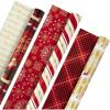 Hallmark Christmas Wrapping Paper Rolls – Traditional Holiday Gift Wrap Paper (Set of 3 Reversible Rolls: 120 sq. ft. ttl.) Red and Gold Snowflakes, Stripes, Plaid, Santa’s Sleigh(Christmas Wrapping Paper)