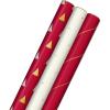 Hallmark Christmas Wrapping Paper Rolls, Holiday Plaid (3-Pack: 120 Sq. Ft. Ttl) Red Toile, Black Buffalo Check, Plaid for Christmas, Birthdays, Weddings, Crafts(Red  White  Gold Trees  Stripes  Dots)